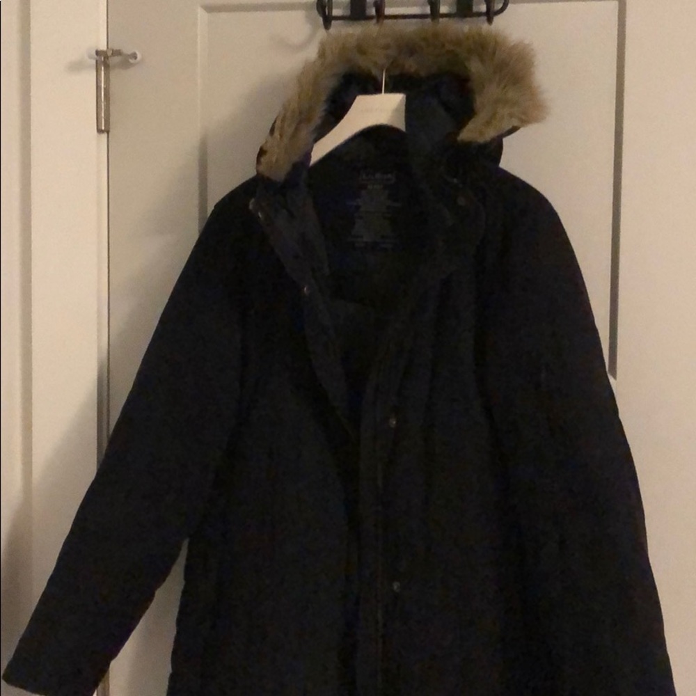 LL Bean black parka